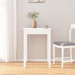 Tavolo da Pranzo Bianco 55x55x75 cm in Legno Massello di Pino