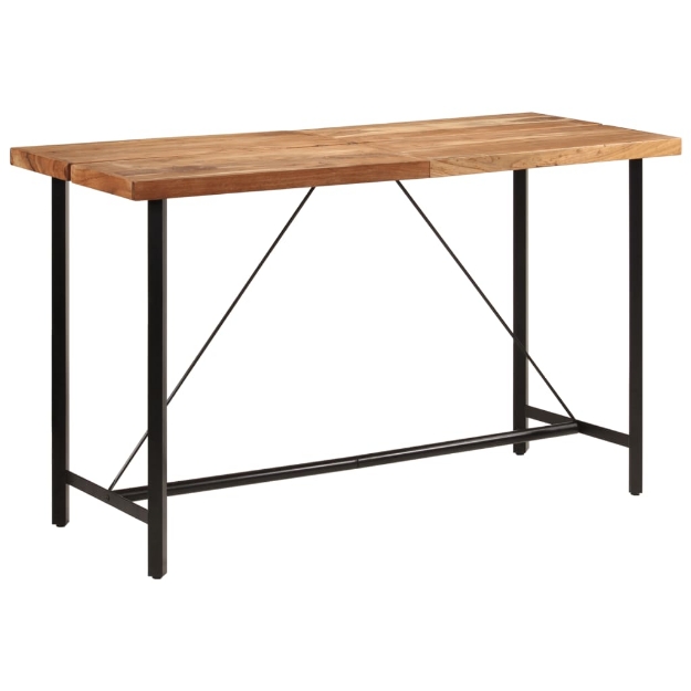 Tavolino da Bar 180x70x107 cm Legno Massello di Acacia e Ferro