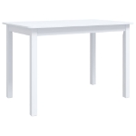 Tavolo da Pranzo Bianco 114x71x75cm in Legno Massello di Hevea