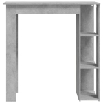 Tavolino da Bar con Ripiani Grigio Cemento 102x50x103,5 cm