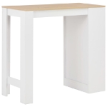 Tavolo da Bar con Ripiano Bianco 110x50x103 cm