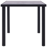 Tavolo da Pranzo Nero e Grigio Cemento 160x80x75 cm in MDF