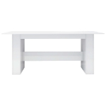 Tavolo da Pranzo Bianco Lucido 180x90x76 cm Legno Multistrato