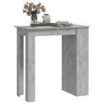 Tavolino da Bar con Portaoggetti Grigio Cemento 102x50x103,5 cm