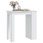 Tavolino da Bar con Mensole Bianco 102x50x103,5 cm Truciolato