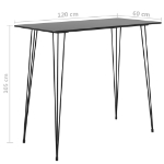 Tavolo da Bar Nero 120x60x105 cm