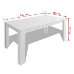 Tavolo da Pranzo 140x80x75 cm Bianco