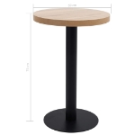 Tavolo da Bistrot Marrone Chiaro 50 cm in MDF