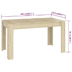 Tavolo da Pranzo Rovere Sonoma 140x74,5x76 cm Legno Multistrato