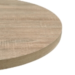 Tavolo Bistrot in MDF e Acciaio Rotondo 80x75 cm Colore Rovere