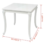 Tavolo da Pranzo 80x80x76 cm Bianco Lucido