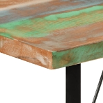 Tavolino da Bar 110x55x107cm Legno Massello di Recupero e Ferro