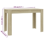 Tavolo da Pranzo Rovere Sonoma 120x60x76cm in Legno Multistrato