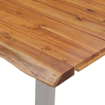 Tavolo da Pranzo 140x80x75cm Massello d'Acacia e Acciaio Inox