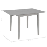 Tavolo da Pranzo Estensibile Grigio (80-120)x80x74 cm in MDF