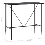 Tavolo da Bar Nero 120x60x110 cm in MDF