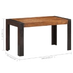 Tavolo da Pranzo 140x70x76 cm in Legno Massello di Mango Grezzo