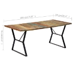 Tavolo da Pranzo 180x90x76 cm in Legno Massello di Recupero