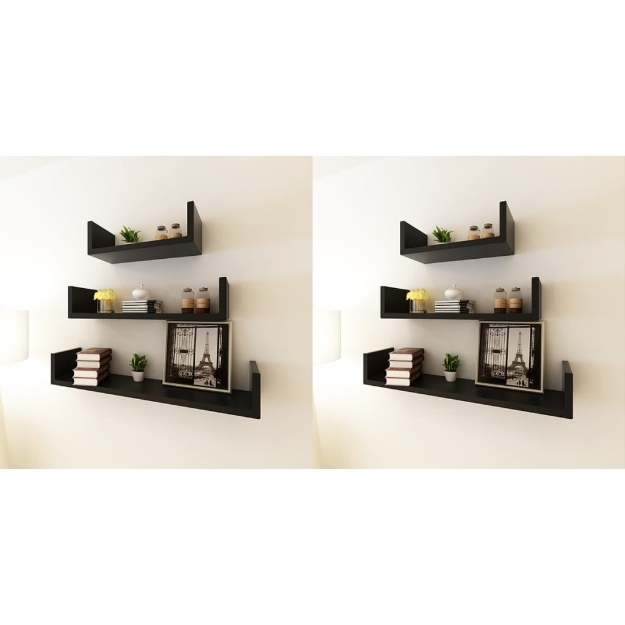 Mensole da Parete 6 pz Nero