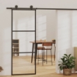 Porta Scorrevole con Kit Montaggio Vetro ESG Alluminio 76x205cm