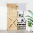 Porta Scorrevole con Set Hardware 85x210 cm Legno Massello Pino