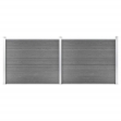 Set Pannello di Recinzione in WPC 353x146 cm Grigio
