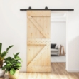 Porta Scorrevole con Set Hardware 70x210 cm Legno Massello Pino