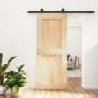 Porta Scorrevole con Set Hardware 85x210 cm Legno Massello Pino