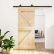 Porta Scorrevole con Set Hardware 85x210 cm Legno Massello Pino