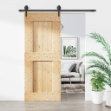 Porta Scorrevole con Set Hardware 85x210 cm Legno Massello Pino