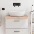 Piano Bagno 60x40x6 cm in Legno Massello Non Trattato
