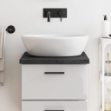 Piano Bagno Grigio Scuro 40x60x4 cm Legno Massello Trattato