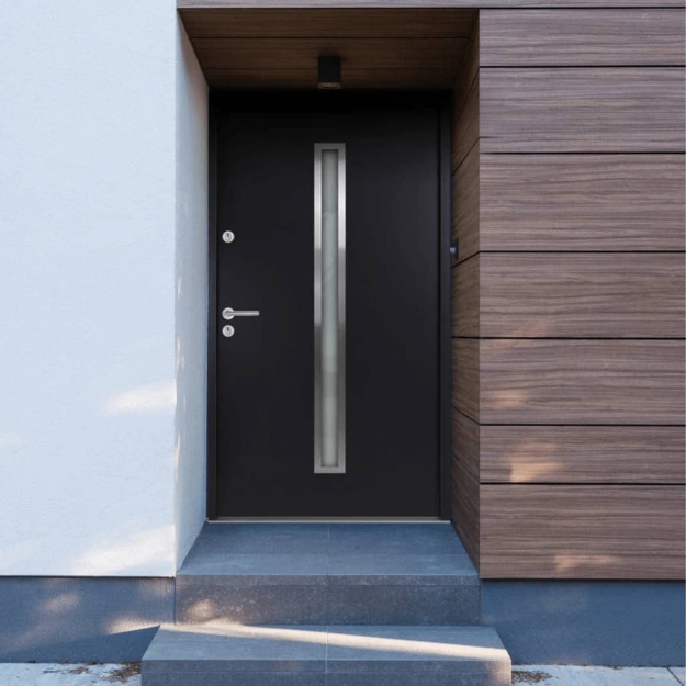 Porta Ingresso Antracite 90x200 cm in Alluminio