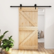 Porta Scorrevole con Set Hardware 95x210 cm Legno Massello Pino