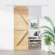 Porta Scorrevole con Set Hardware 70x210 cm Legno Massello Pino