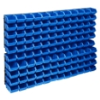 Kit Contenitori 128 pz con Pannelli a Parete Blu e Nero
