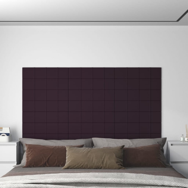 Pannelli Murali 12 pz Viola 60x15 cm Tessuto 1,08 m²