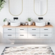 Piano Bagno 220x30x6 cm in Legno Massello Non Trattato