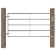 Cancello da Giardino in Acciaio 5 Sbarre (95-170)x90 cm Argento