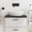 Piano Bagno Grigio Scuro 60x30x4 cm Legno Massello Trattato