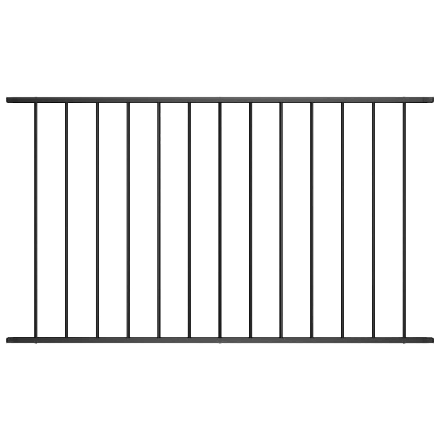 Pannello di Recinzione in Acciaio Verniciato 1,7x1,25 m Nero