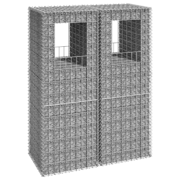 Cesti a Gabbione a Torre 2 pz 50x50x140 cm in Ferro