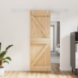 Porta Scorrevole con Set Hardware 70x210 cm Legno Massello Pino