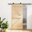 Porta Scorrevole con Set Hardware 95x210 cm Legno Massello Pino