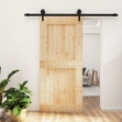 Porta Scorrevole con Set Hardware 95x210 cm Legno Massello Pino