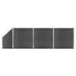 Set Pannelli di Recinzione in WPC 619x(105-186) cm Nero