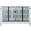 Cancello per Recinzione Singolo Nero 300 x 200 cm