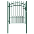 Cancello per Recinzione con Punte in Acciaio 100x125 cm Verde