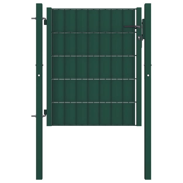 Cancello per Recinzione in PVC e Acciaio 100x101 cm Verde
