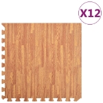 Tappetino a Incastro 12 pz Venature Legno 4,32 ? Schiuma EVA